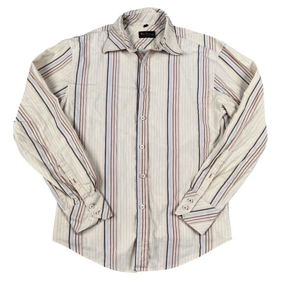 Ben Sherman Mens Striped Colorful Button Down 70s style Shirt Sz Small - Picture 1 of 4